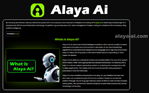 Alaya Ai [Latest Update]  from Chrome web store to be run with OffiDocs Chromium online